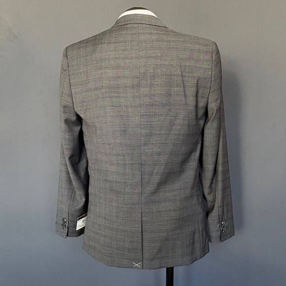 New Ben Sherman Bexley Windowpane Suit | 40R / 34W | Dark Gray Stretch Wool - Picture 4 of 16